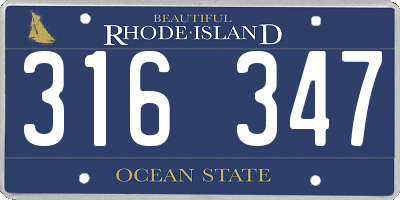 RI license plate 316347