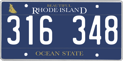 RI license plate 316348