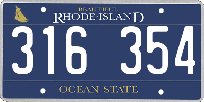 RI license plate 316354