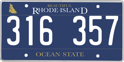 RI license plate 316357