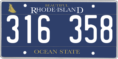 RI license plate 316358