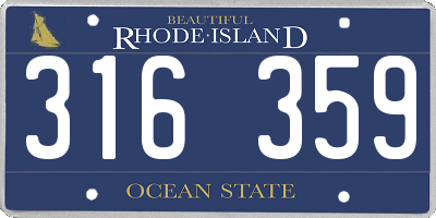 RI license plate 316359