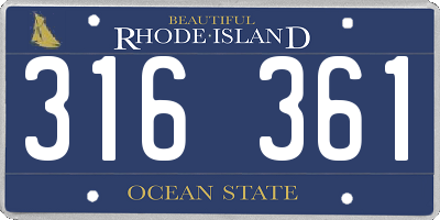 RI license plate 316361