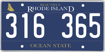 RI license plate 316365