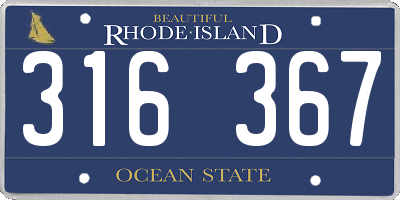 RI license plate 316367
