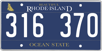 RI license plate 316370