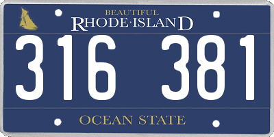 RI license plate 316381