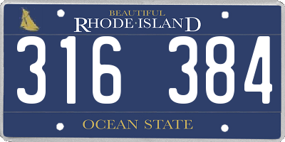 RI license plate 316384