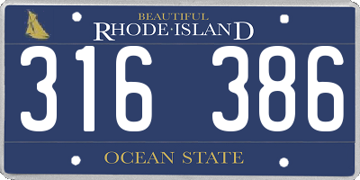 RI license plate 316386