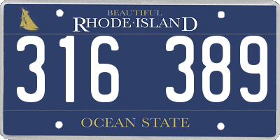 RI license plate 316389