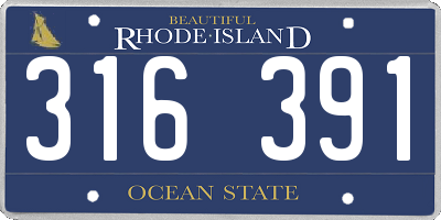 RI license plate 316391