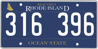 RI license plate 316396