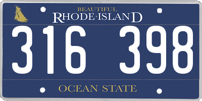 RI license plate 316398
