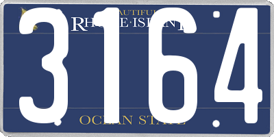 RI license plate 3164