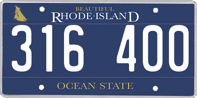 RI license plate 316400