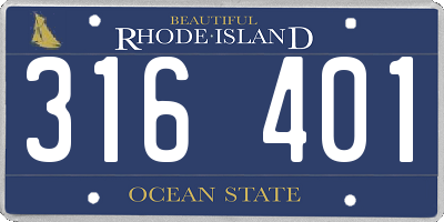 RI license plate 316401