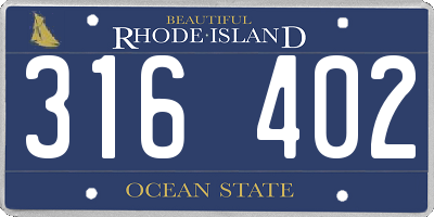 RI license plate 316402