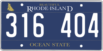 RI license plate 316404