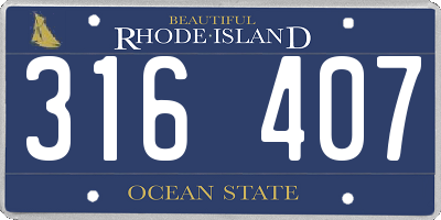 RI license plate 316407