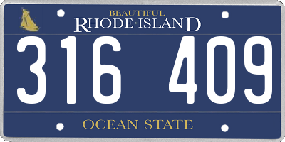 RI license plate 316409