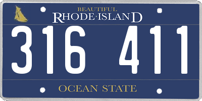 RI license plate 316411