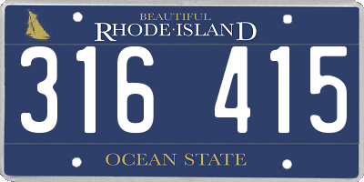 RI license plate 316415