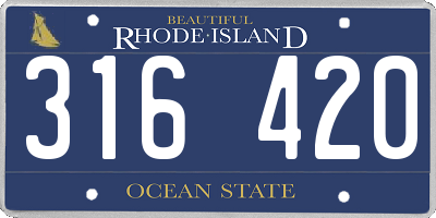 RI license plate 316420