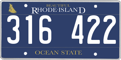 RI license plate 316422