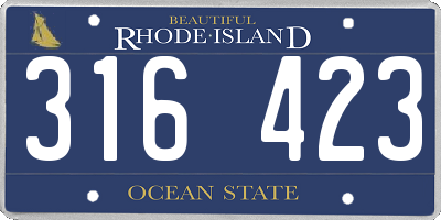 RI license plate 316423