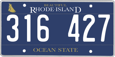 RI license plate 316427