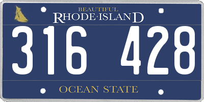 RI license plate 316428