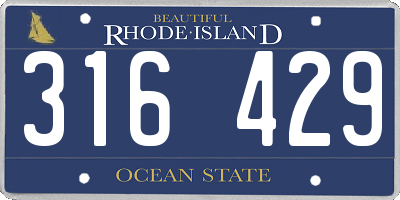 RI license plate 316429