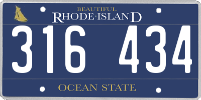 RI license plate 316434