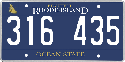RI license plate 316435