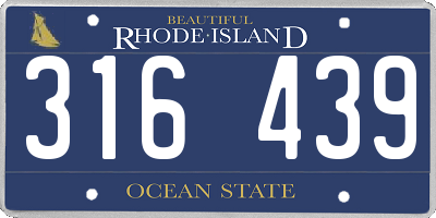 RI license plate 316439