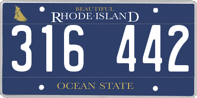 RI license plate 316442