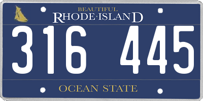 RI license plate 316445