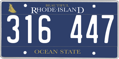 RI license plate 316447
