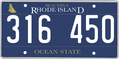 RI license plate 316450