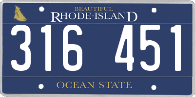 RI license plate 316451