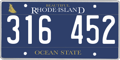 RI license plate 316452
