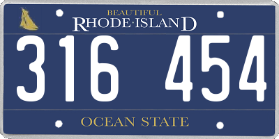 RI license plate 316454