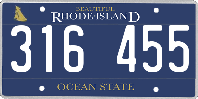 RI license plate 316455
