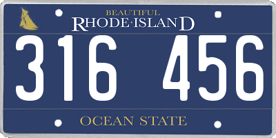 RI license plate 316456