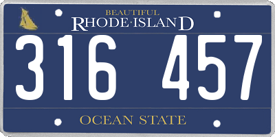 RI license plate 316457