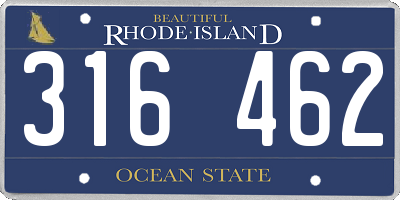 RI license plate 316462