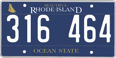 RI license plate 316464