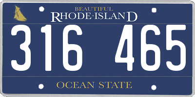 RI license plate 316465