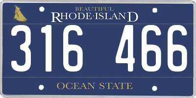 RI license plate 316466