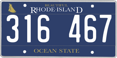 RI license plate 316467